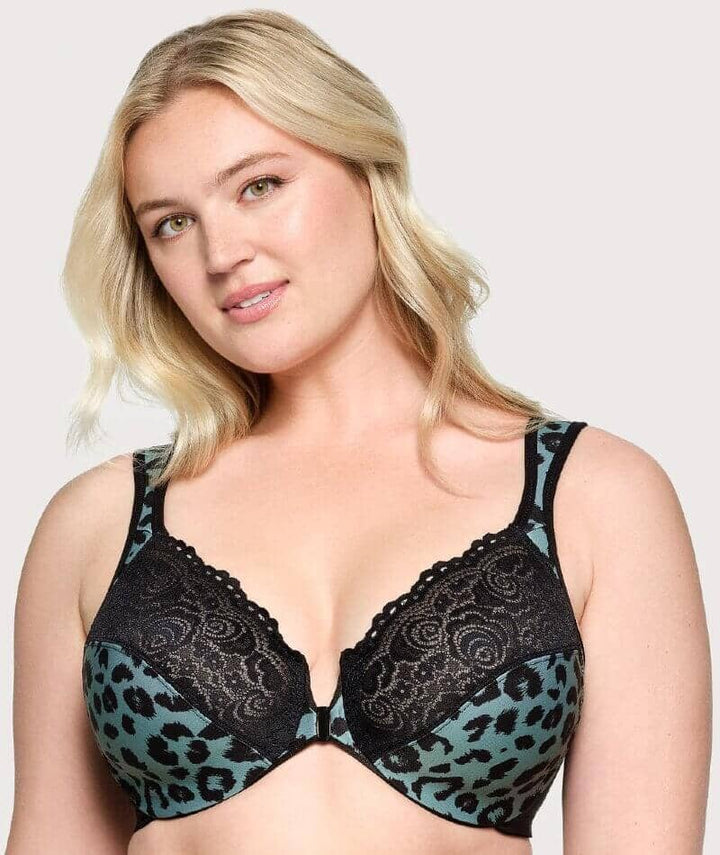 Glamorise WonderWire Front-Closure Bra - Centennial Leopard