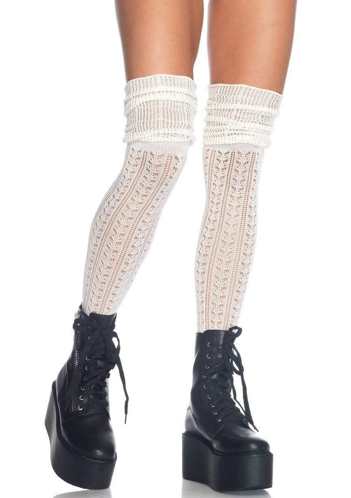 Serena Pointelle Knee Scrunch Socks