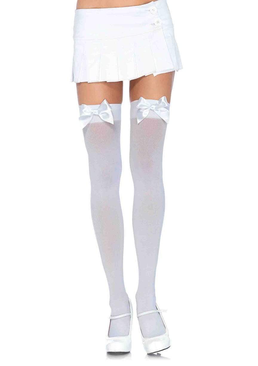 Kay Plus Satin Bow Thigh Highs