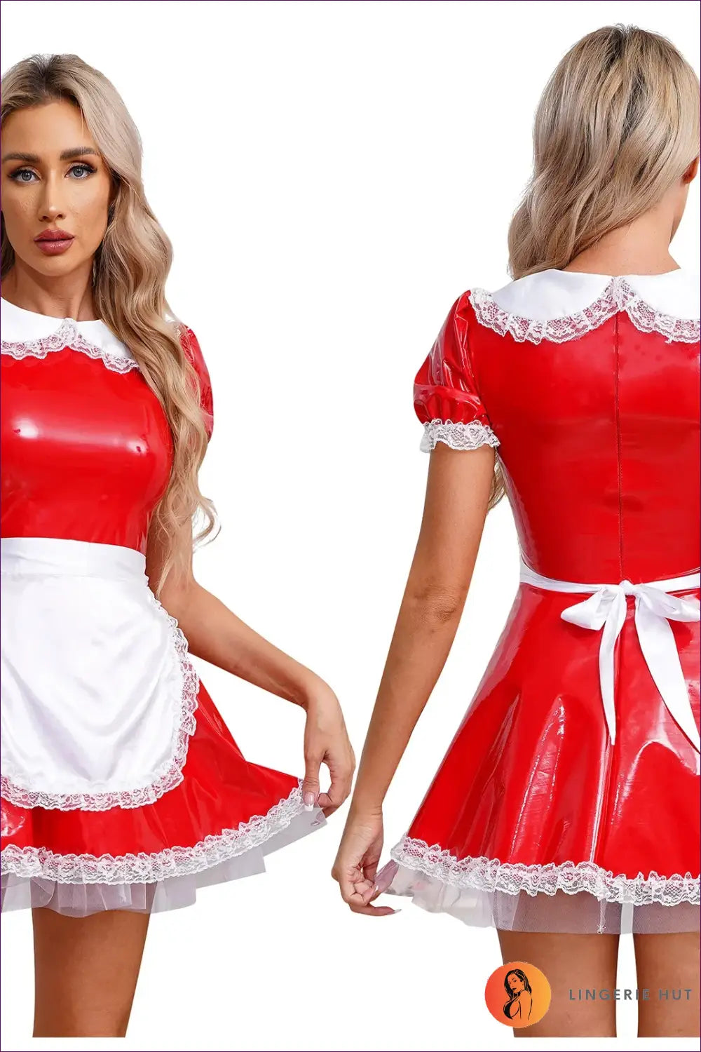 Glossy Maid Cosplay Dress - Seductive Elegance