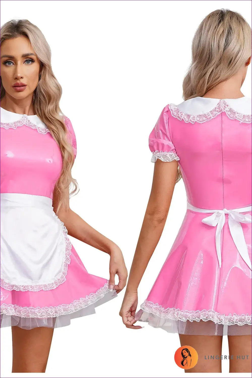 Glossy Maid Cosplay Dress - Seductive Elegance