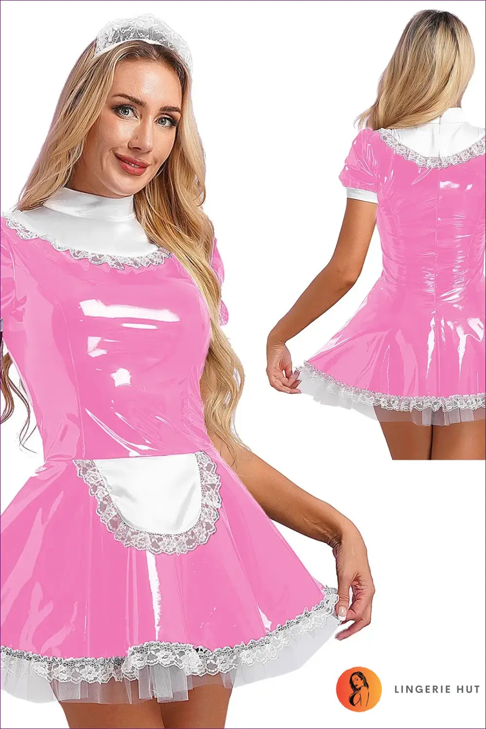 Glossy Maid Cosplay Dress - Seductive Elegance