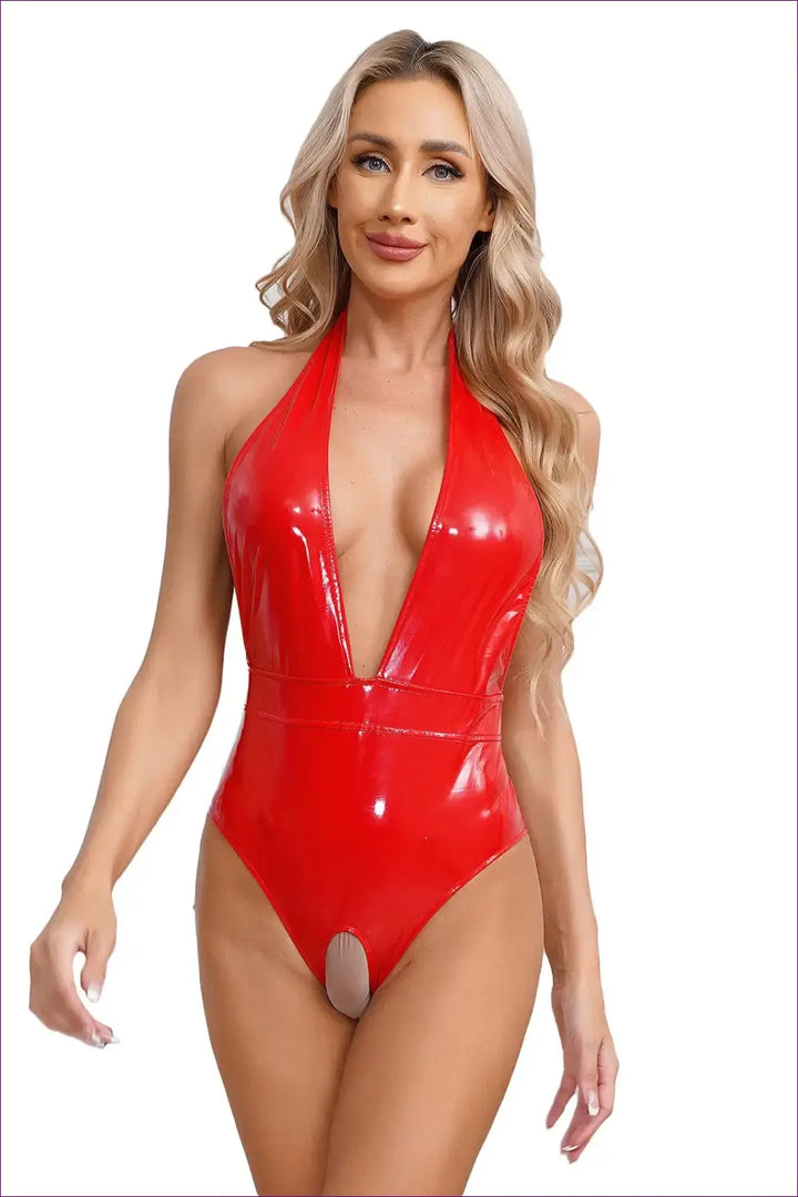 Red Hot Latex Bodysuit - Bold and Daring Look