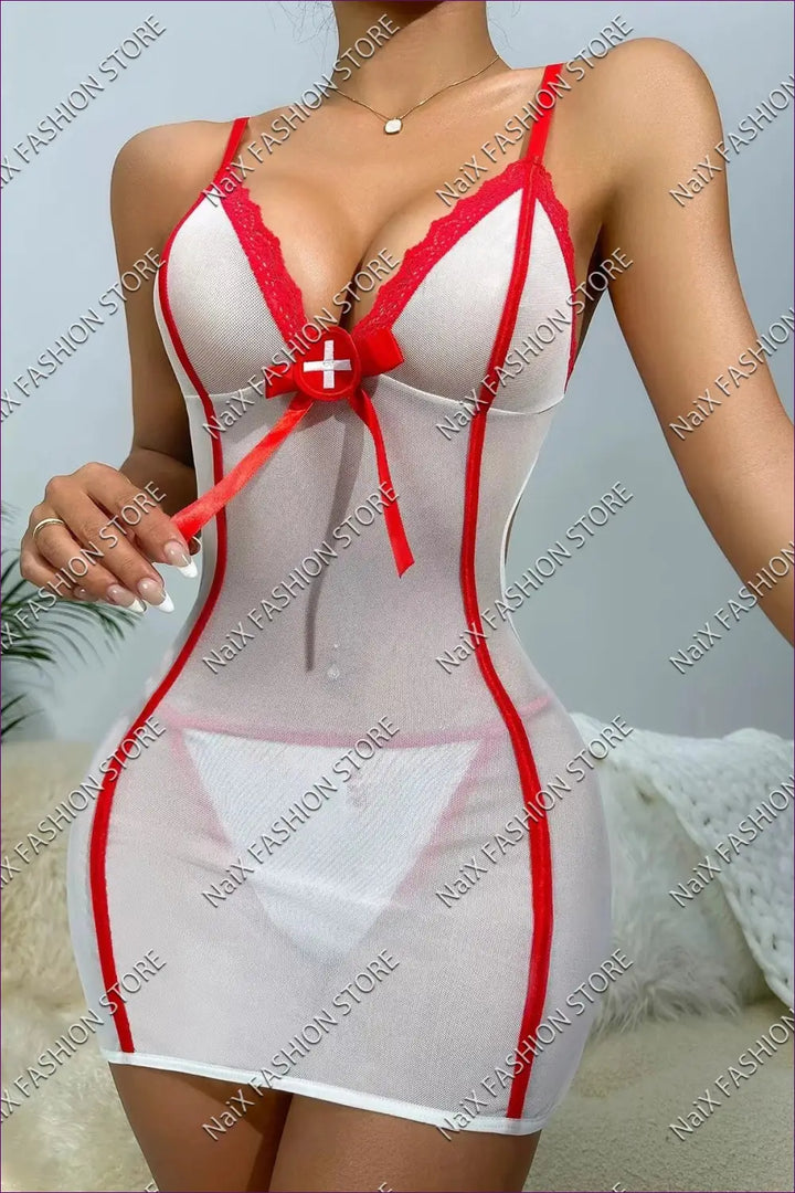 Sexy Sheer Nurse Lingerie - Tempting Allure