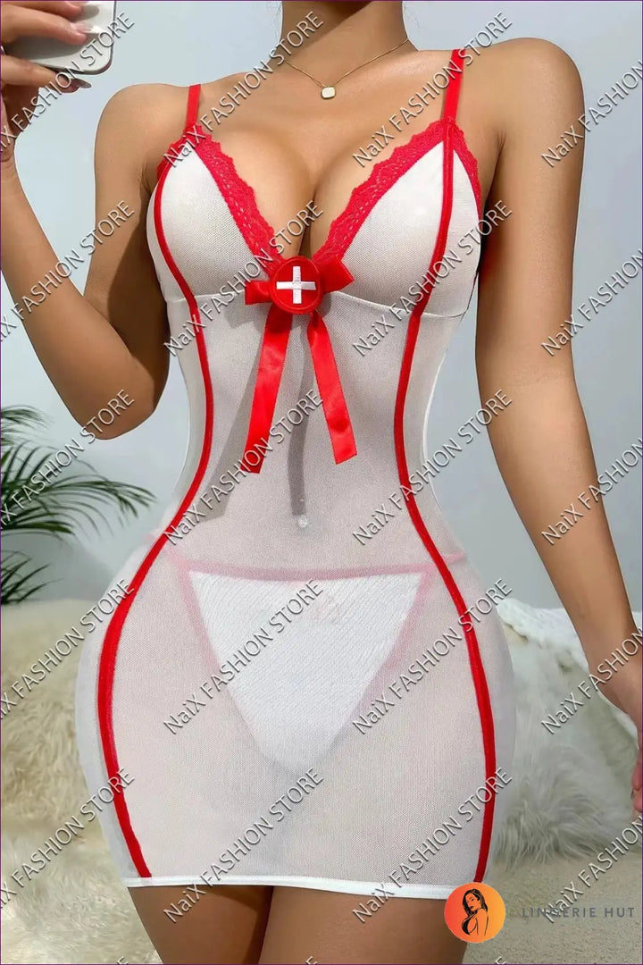 Sexy Sheer Nurse Lingerie - Tempting Allure