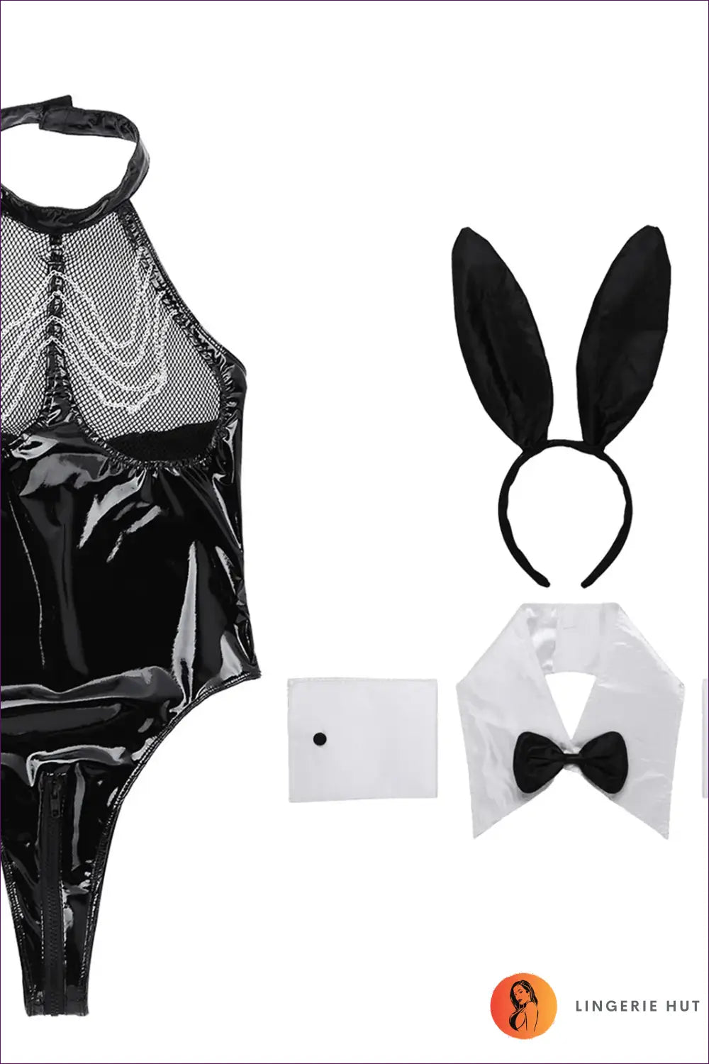 Shiny Latex Bunny Costume - Bold Playful Allure