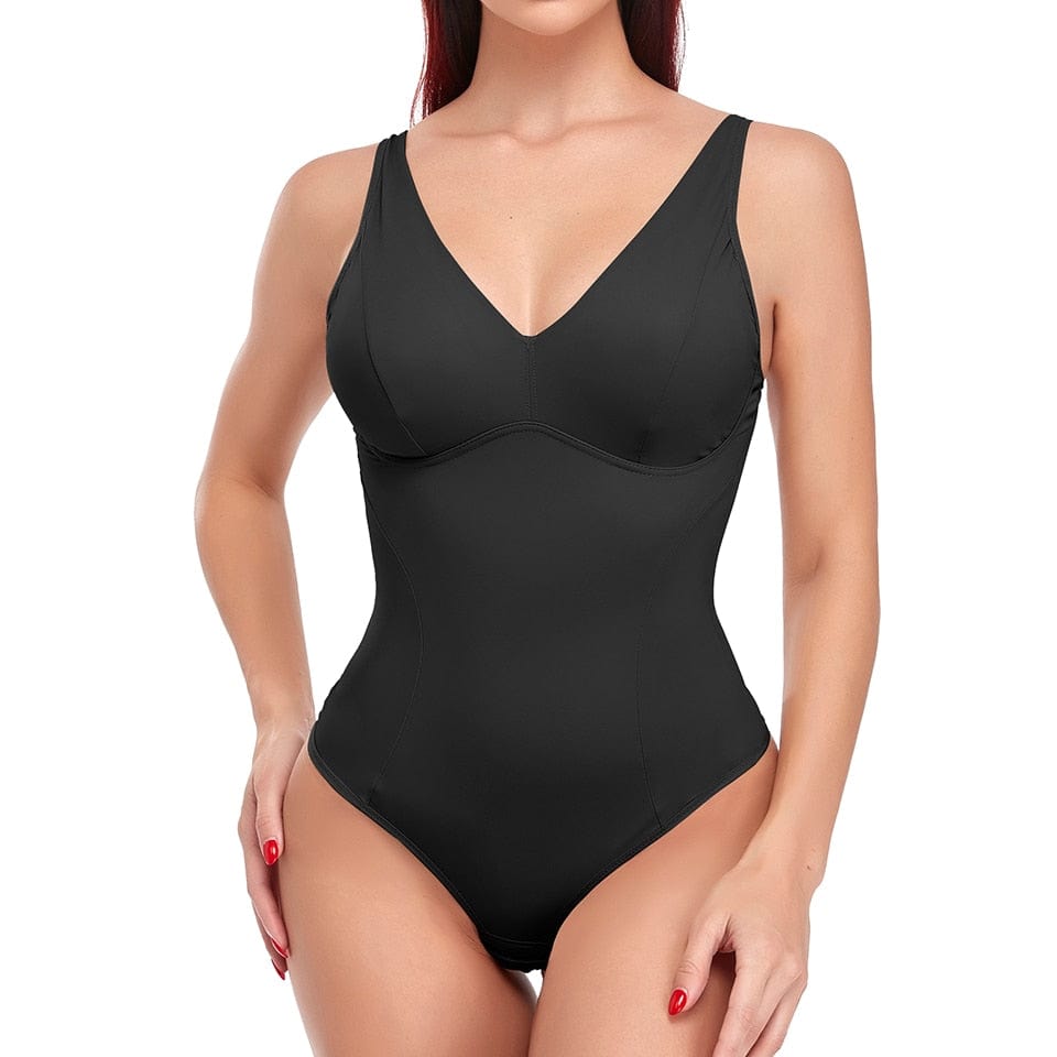 Slimming Bodysuit With a Deep Neckline