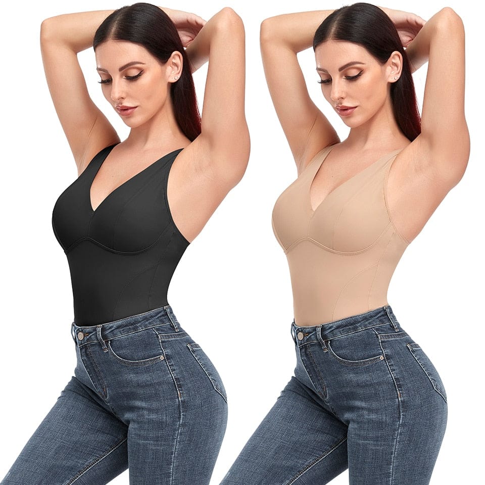 Slimming Bodysuit With a Deep Neckline