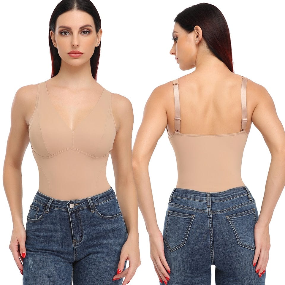 Slimming Bodysuit With a Deep Neckline