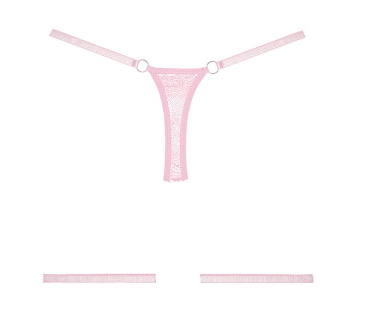 Say it with Garters Lace Thong - Pink O/S