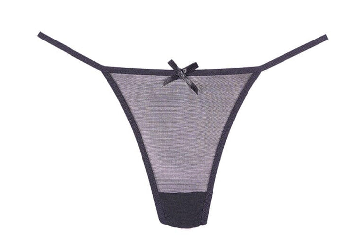 What the Flirt Mesh Thong - Black O/S