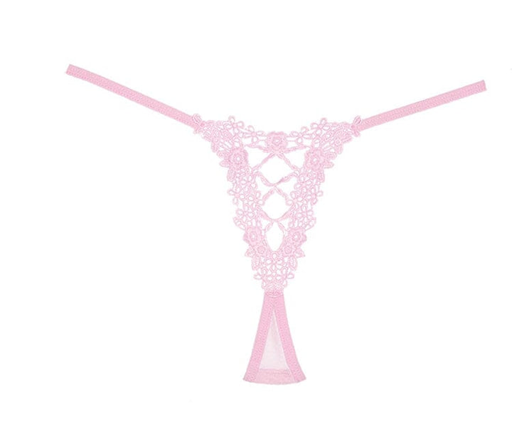 What the Flirt Mesh Thong - Pink O/S