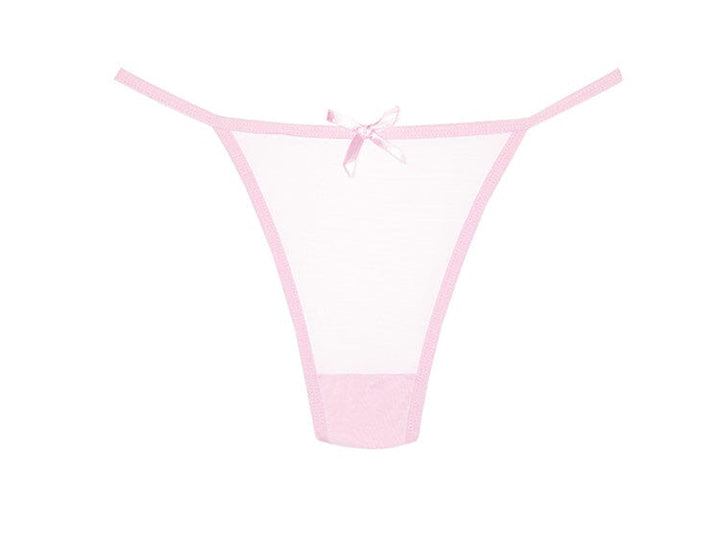 What the Flirt Mesh Thong - Pink O/S